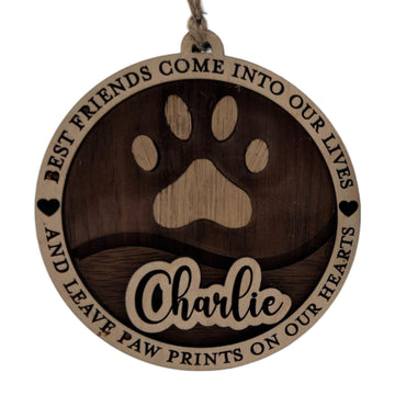 Personalized Handmade Pet Memorium Wood Ornament| Loss of pet ornament| Customization| gift for pet owner