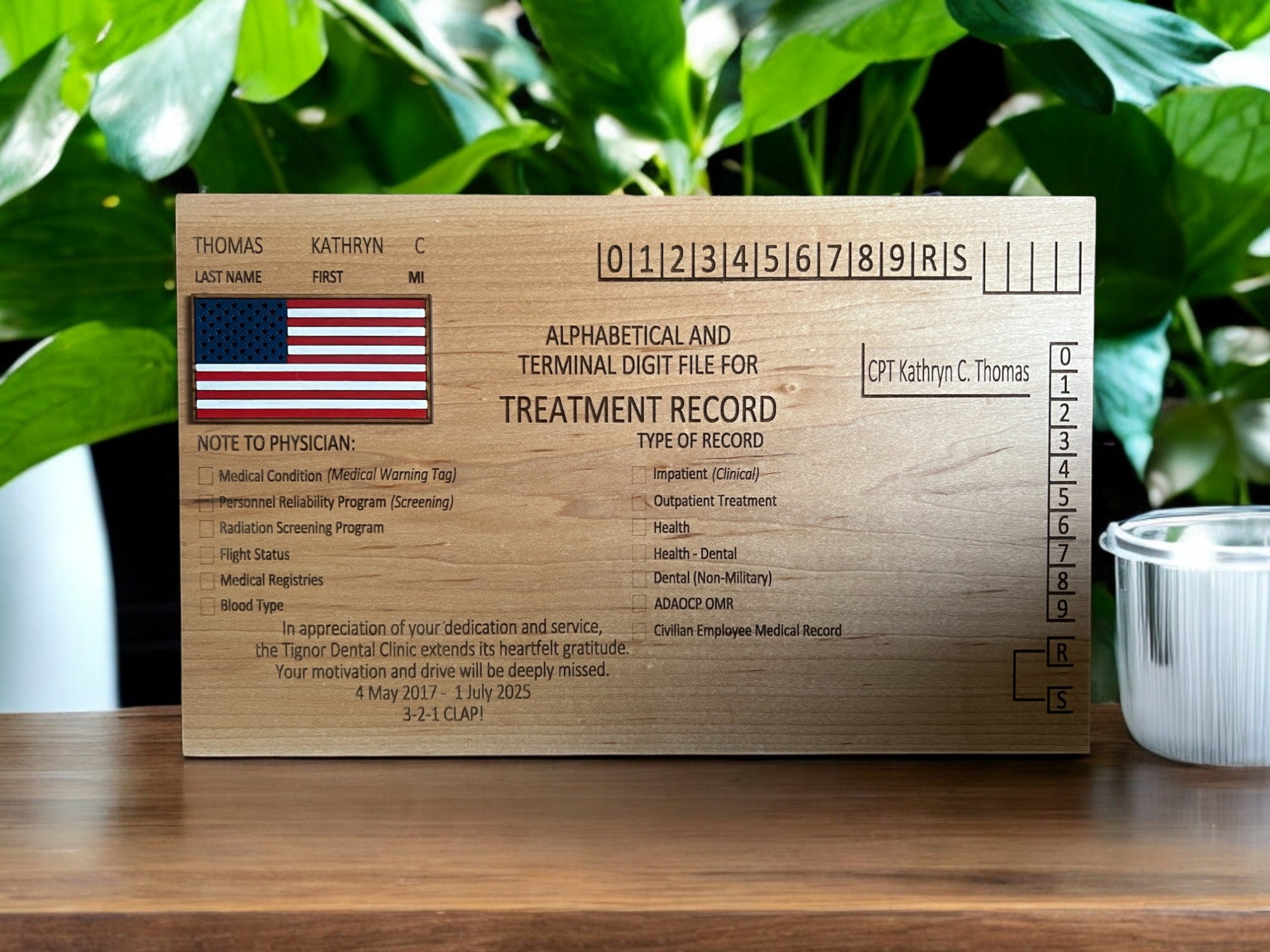Personalized Military Plaque