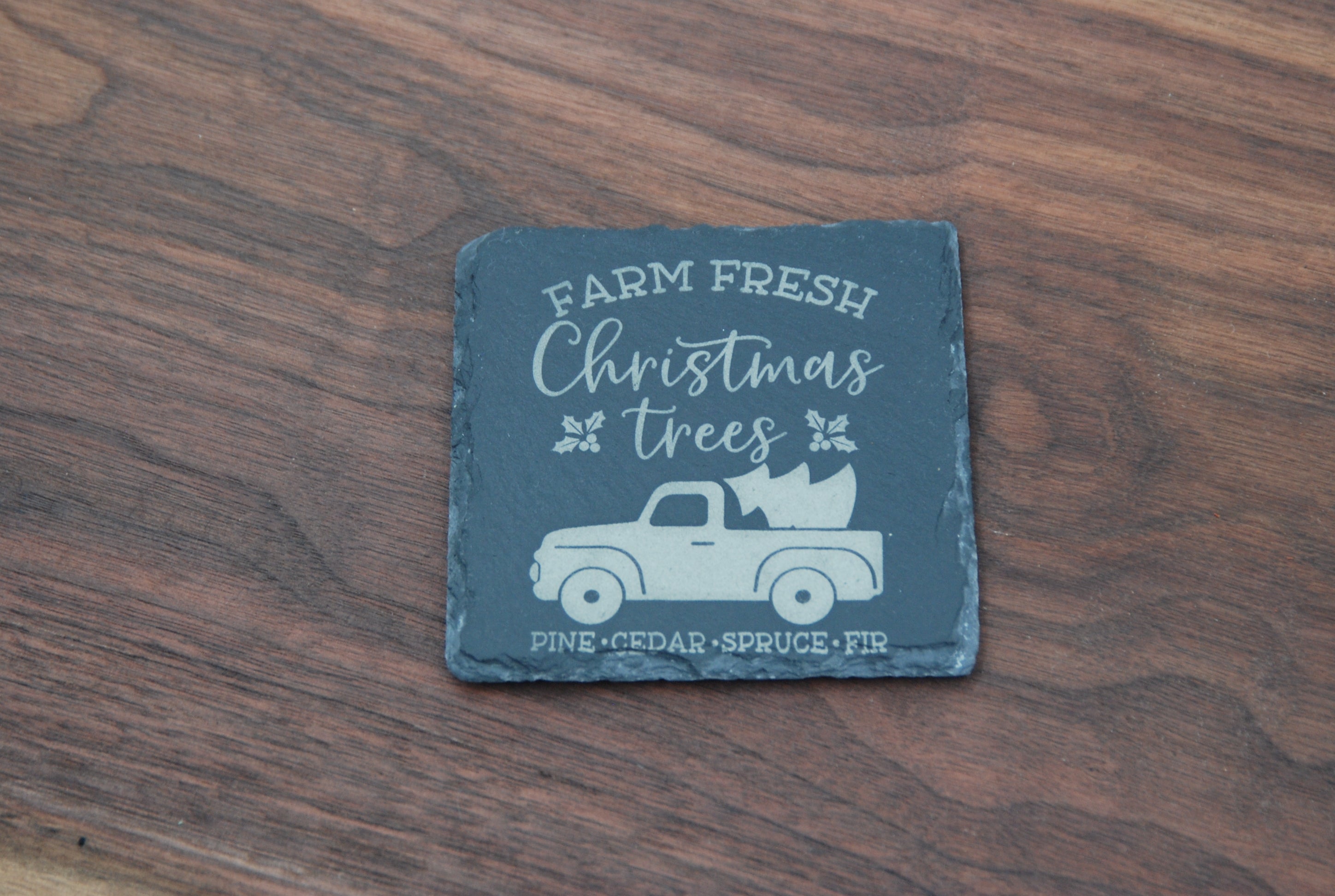4" Square Slate Coaster with Custom Engraving