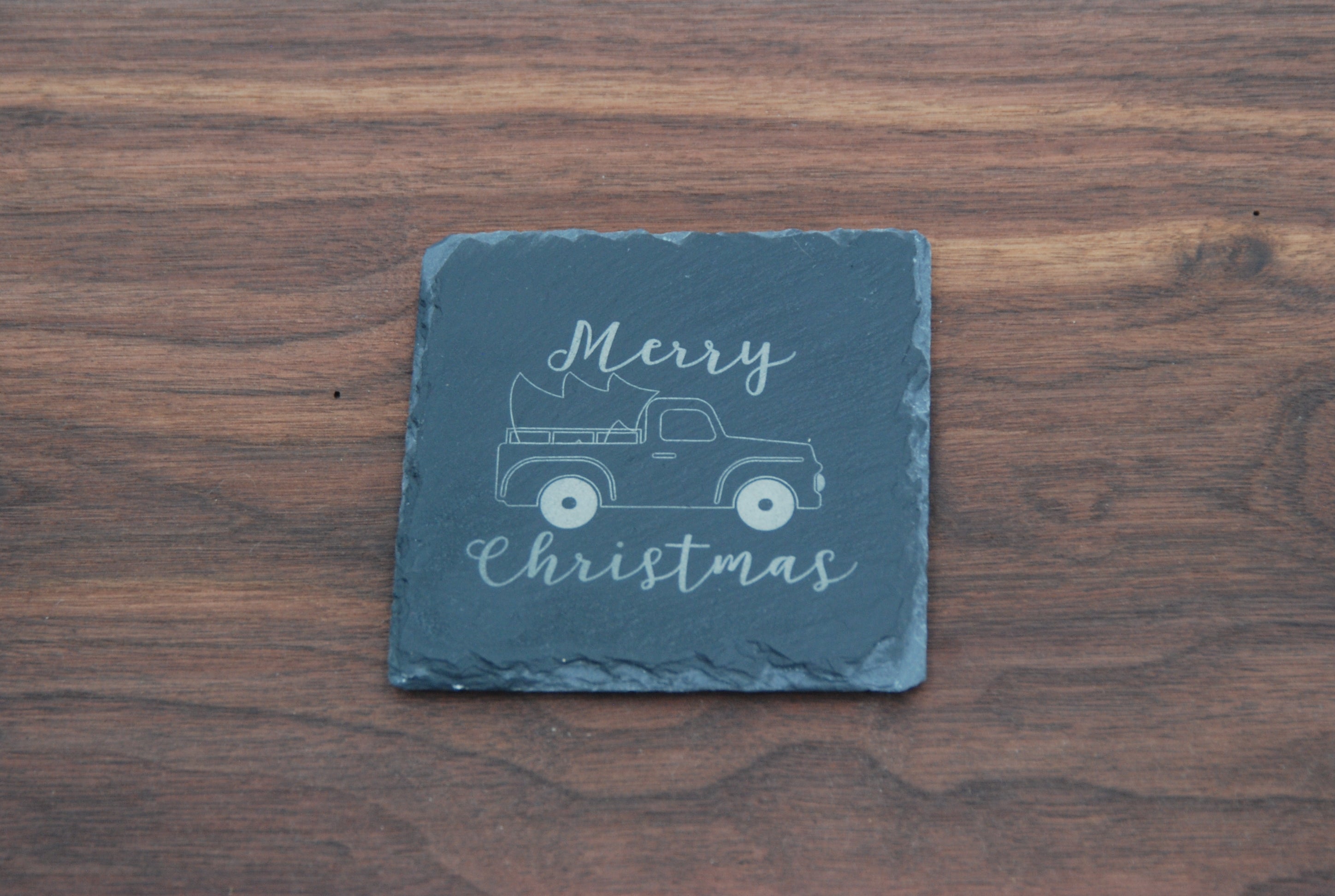 4" Square Slate Coaster with Custom Engraving