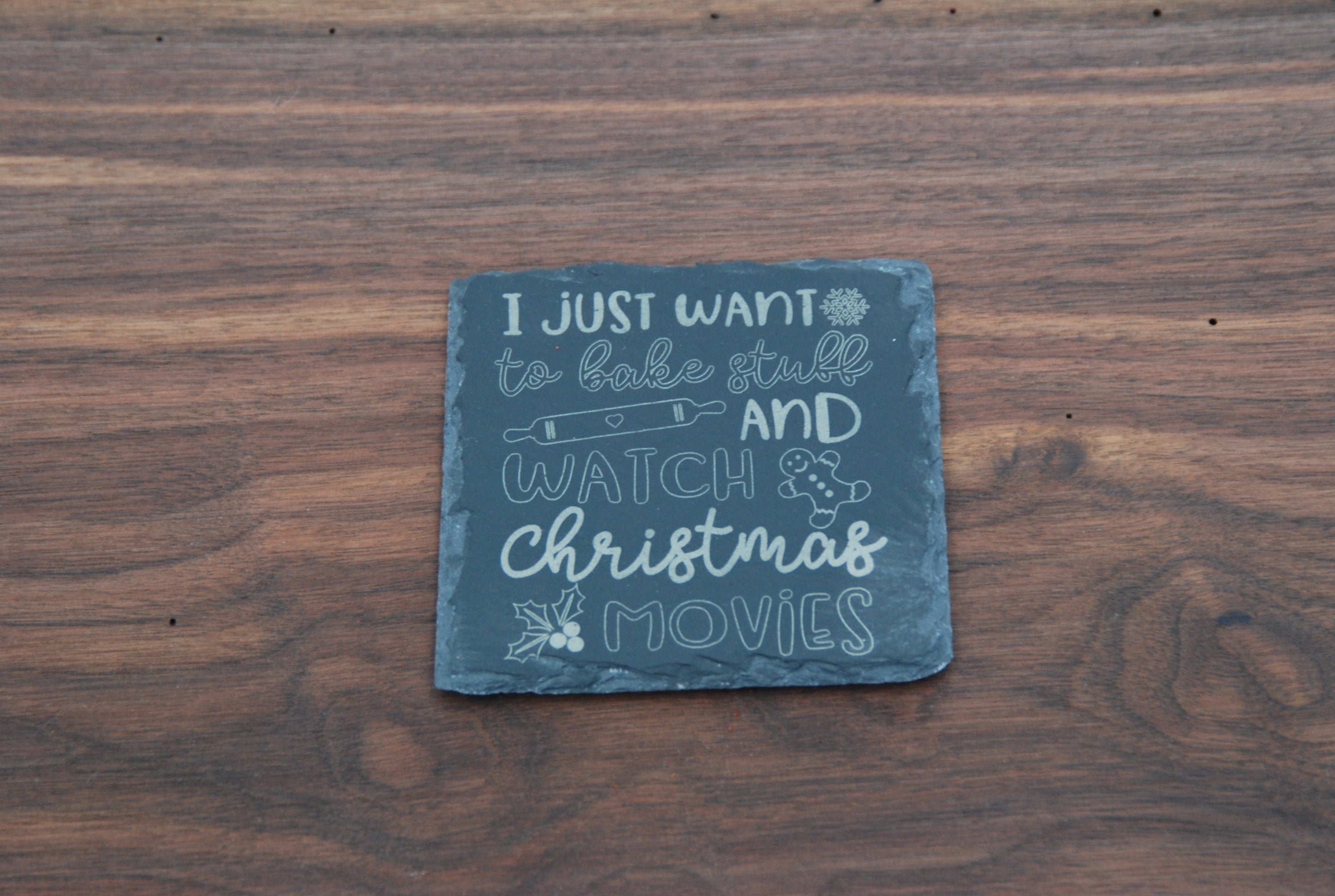 4" Square Slate Coaster with Custom Engraving