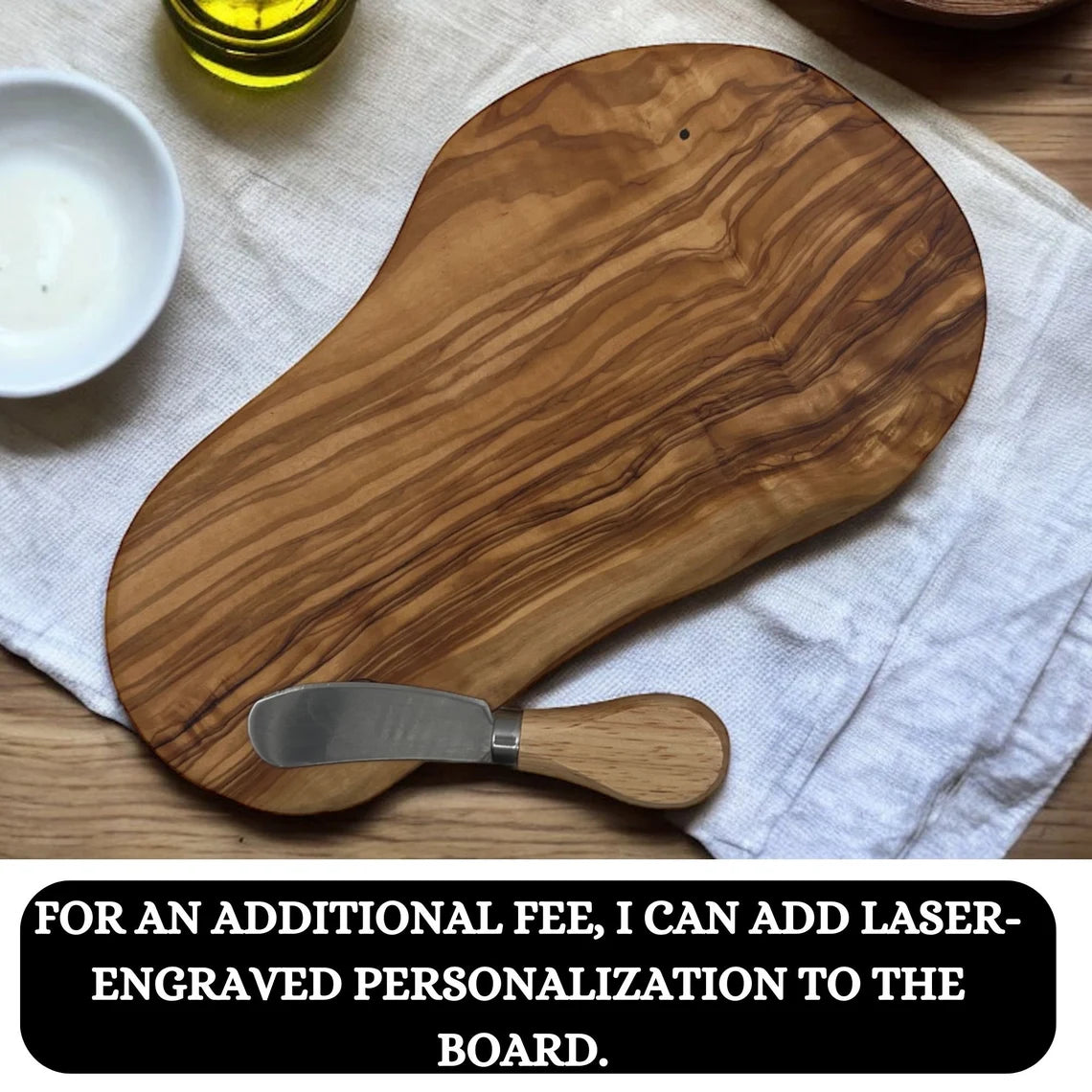 Personalized charcuterie board gift| live edge Olive Wood| Unique gift for wedding| anniversary| Christmas| entertaining| new home| gift mom