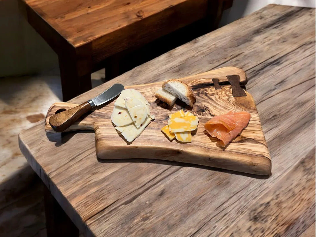 Cheese Charcuterie Serving Board| Handmade Olive Wood| Gift for Anniversary, Wedding, Housewarming, Engagement, Wine Lovers| Tapas| Foodies
