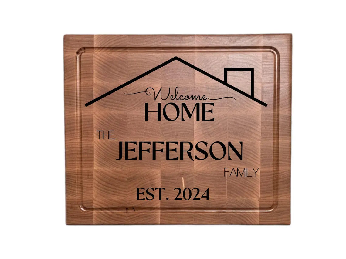 Handmade Maple End Grain Cutting Board Personalized Engrave| Housewarming| Closing Gift| Wedding| Anniversary| Valentine's Day| Foodie Gift