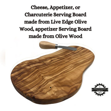 Personalized charcuterie board gift| live edge Olive Wood| Unique gift for wedding| anniversary| Christmas| entertaining| new home| gift mom