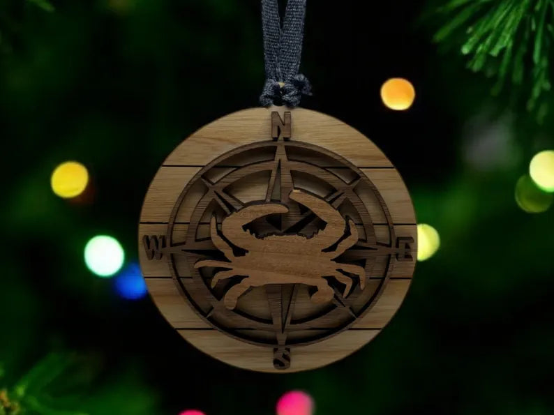 Handmade Coastal and Ocean-Themed Wood Ornaments| Gift for Beach and Sea Lover| Stocking Stuffer| Gift for coworker| Ocean Lover| Christmas