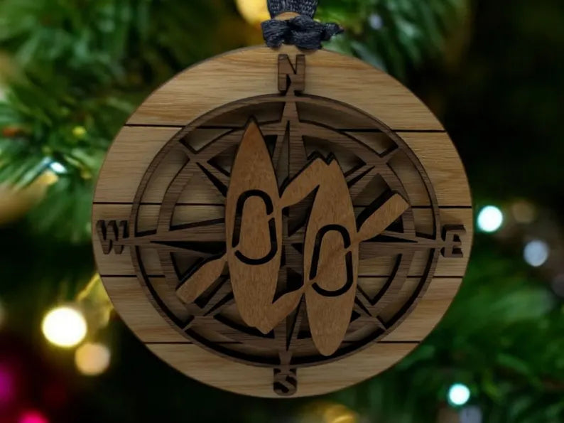 Handmade Coastal and Ocean-Themed Wood Ornaments| Gift for Beach and Sea Lover| Stocking Stuffer| Gift for coworker| Ocean Lover| Christmas