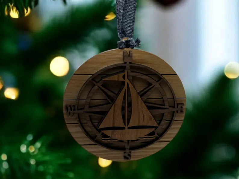 Handmade Coastal and Ocean-Themed Wood Ornaments| Gift for Beach and Sea Lover| Stocking Stuffer| Gift for coworker| Ocean Lover| Christmas