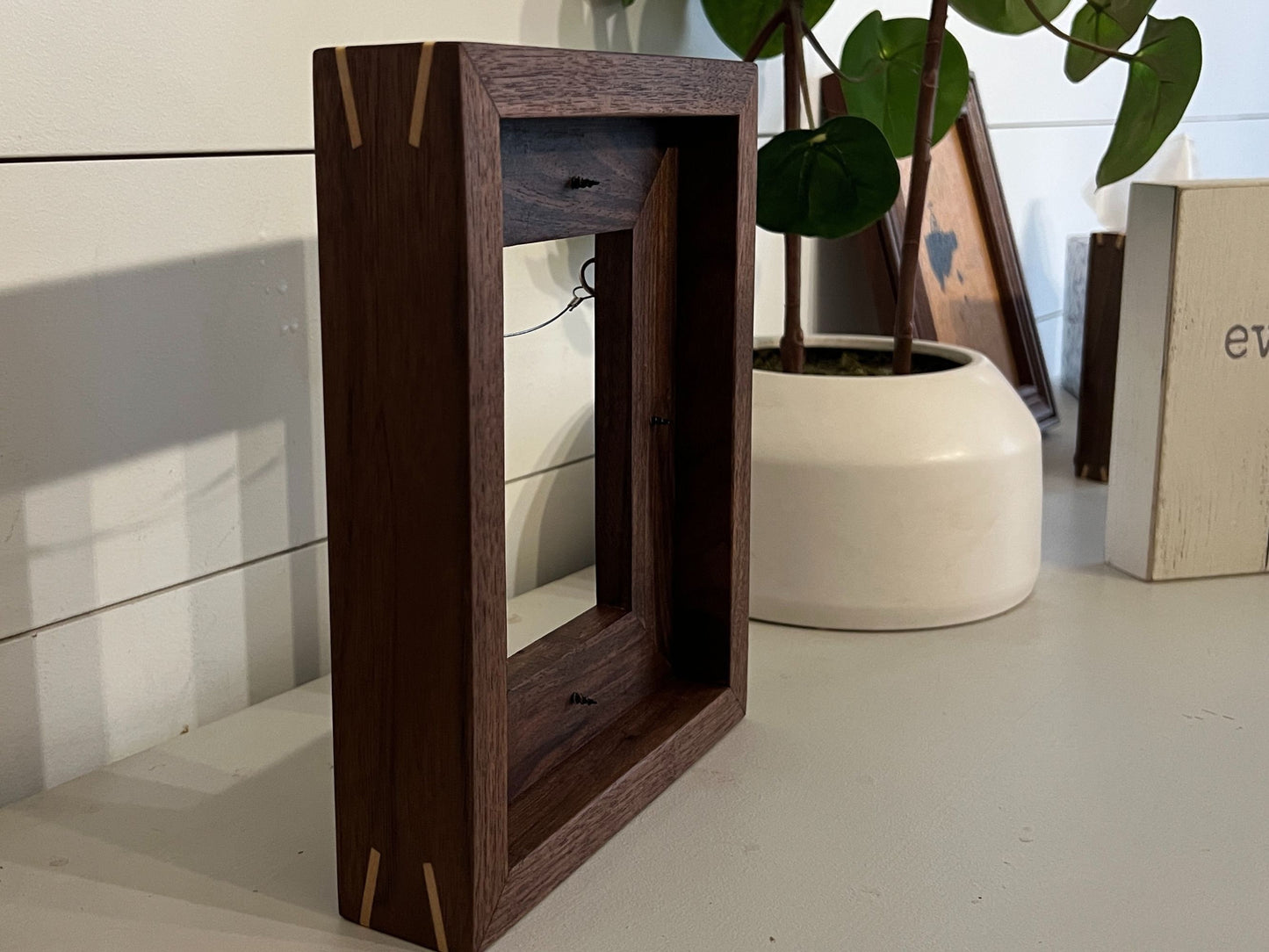 Walnut floater frame for art in custom sizes| Handmade gift using solid hardwood| Unique gift for holidays birthdays and artists