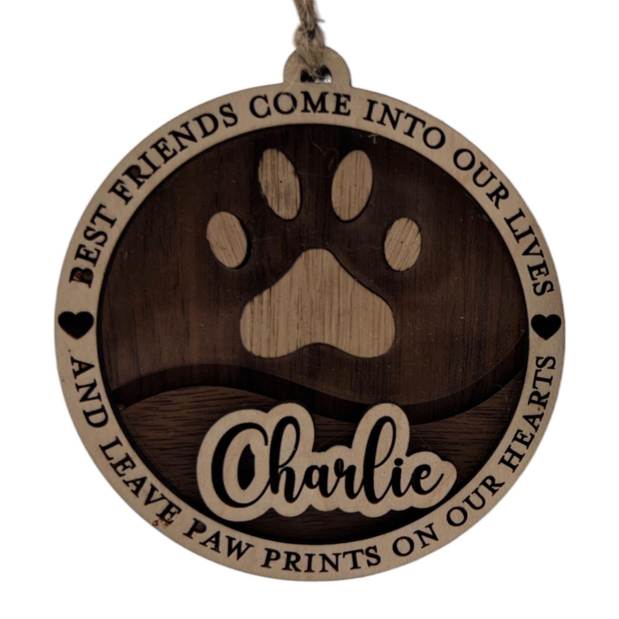 Personalized Handmade Pet Memorium Wood Ornament| Loss of pet ornament| Customization| gift for pet owner