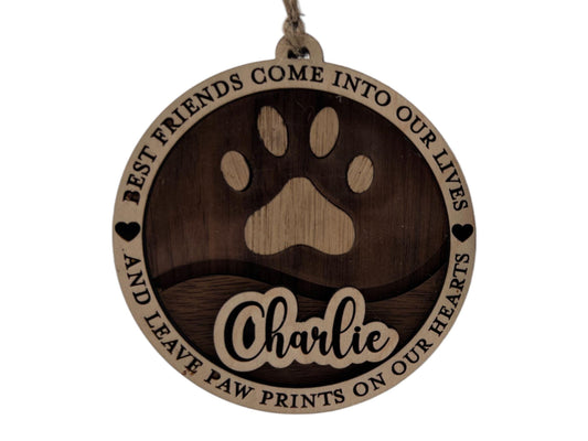 Personalized Handmade Pet Memorium Wood Ornament| Loss of pet ornament| Customization| gift for pet owner