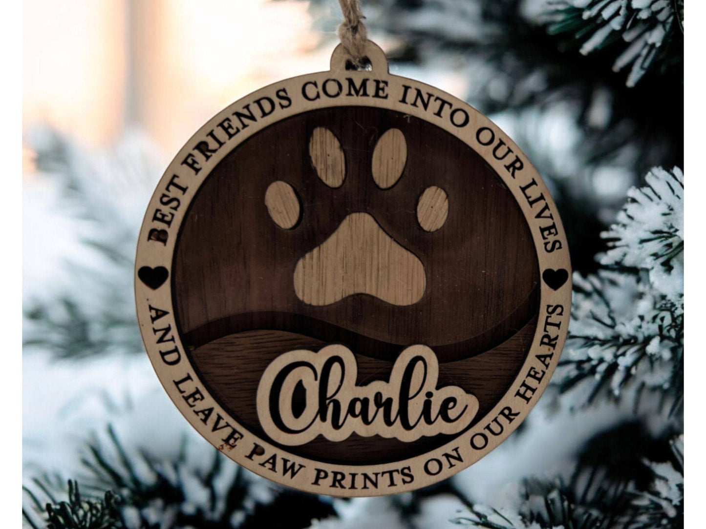 Personalized Handmade Pet Memorium Wood Ornament| Loss of pet ornament| Customization| gift for pet owner