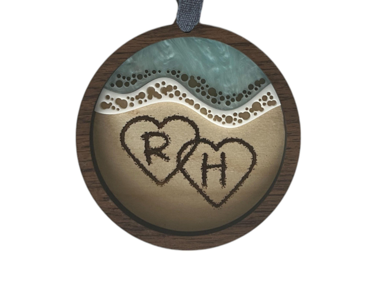 Personalized Handmade Ornament with Initials| Honeymoon, beach vacation, destination wedding| Customization| Gift