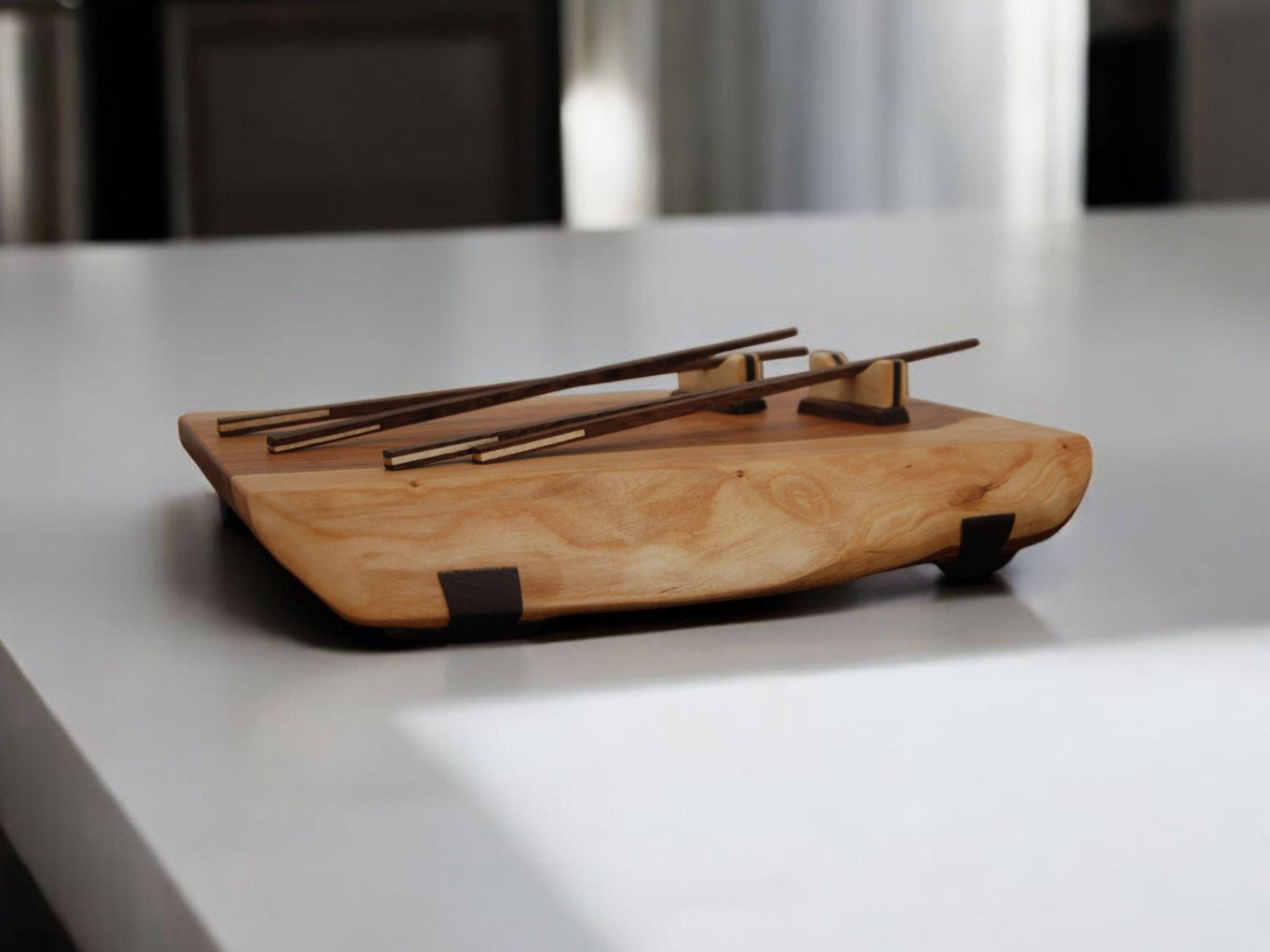 Handmade Live Edge Cherry Sushi Set