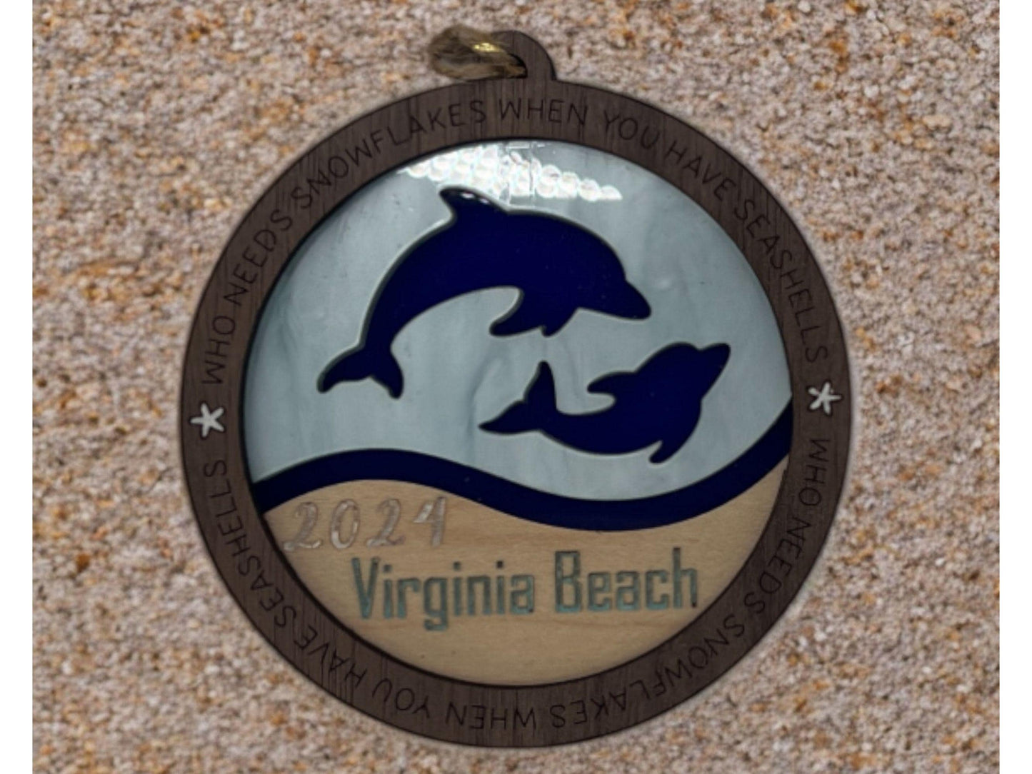 Personalized Handmade Beach and Ocean Ornament| Honeymoon, beach vacation, destination wedding| Customization |Gift