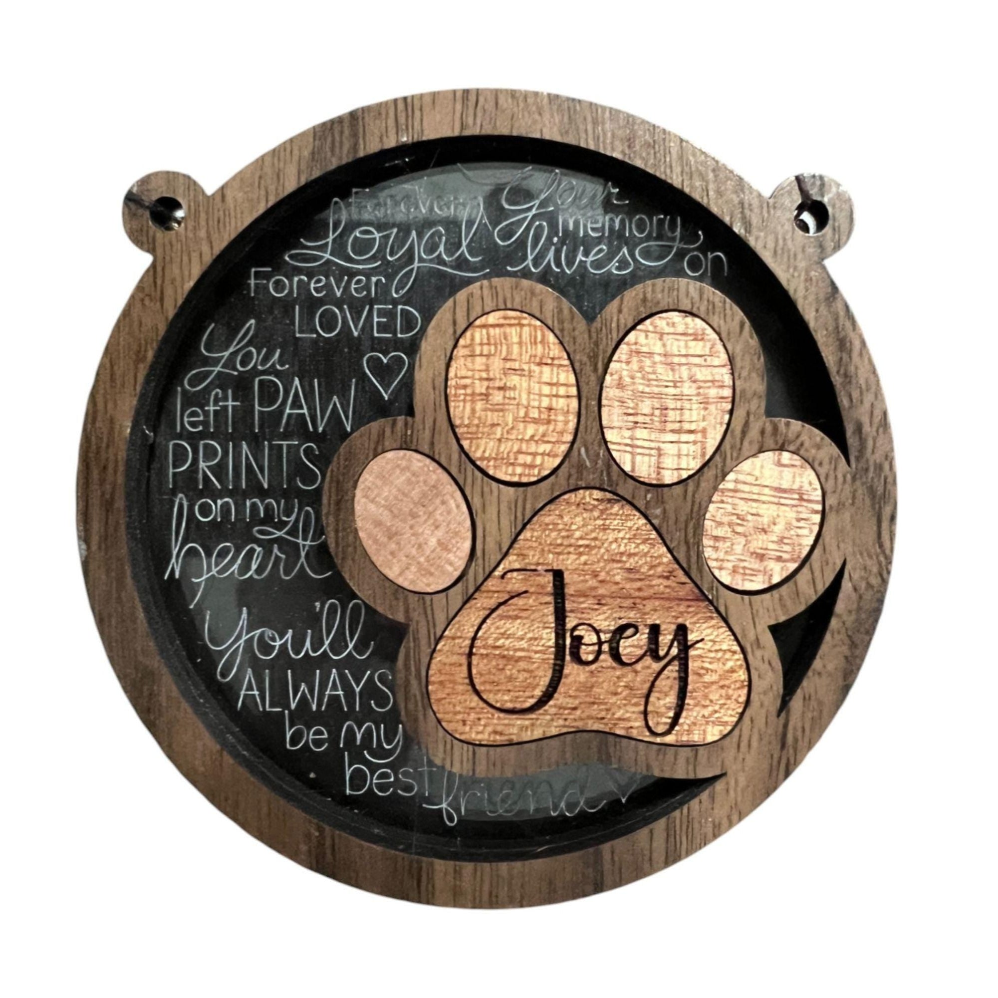 Personalized Handmade Pet Memorial Wood Ornament| Loss of pet ornament| Customization| gift for pet owner