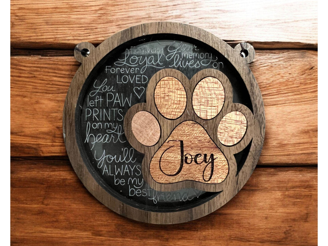 Personalized Handmade Pet Memorial Wood Ornament| Loss of pet ornament| Customization| gift for pet owner