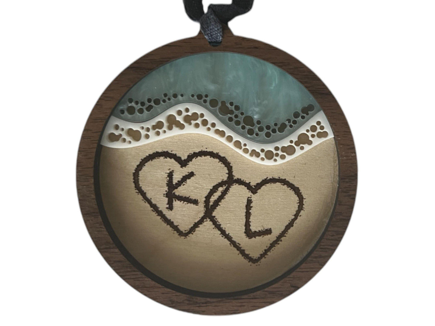 Personalized Handmade Ornament with Initials| Honeymoon, beach vacation, destination wedding| Customization| Gift