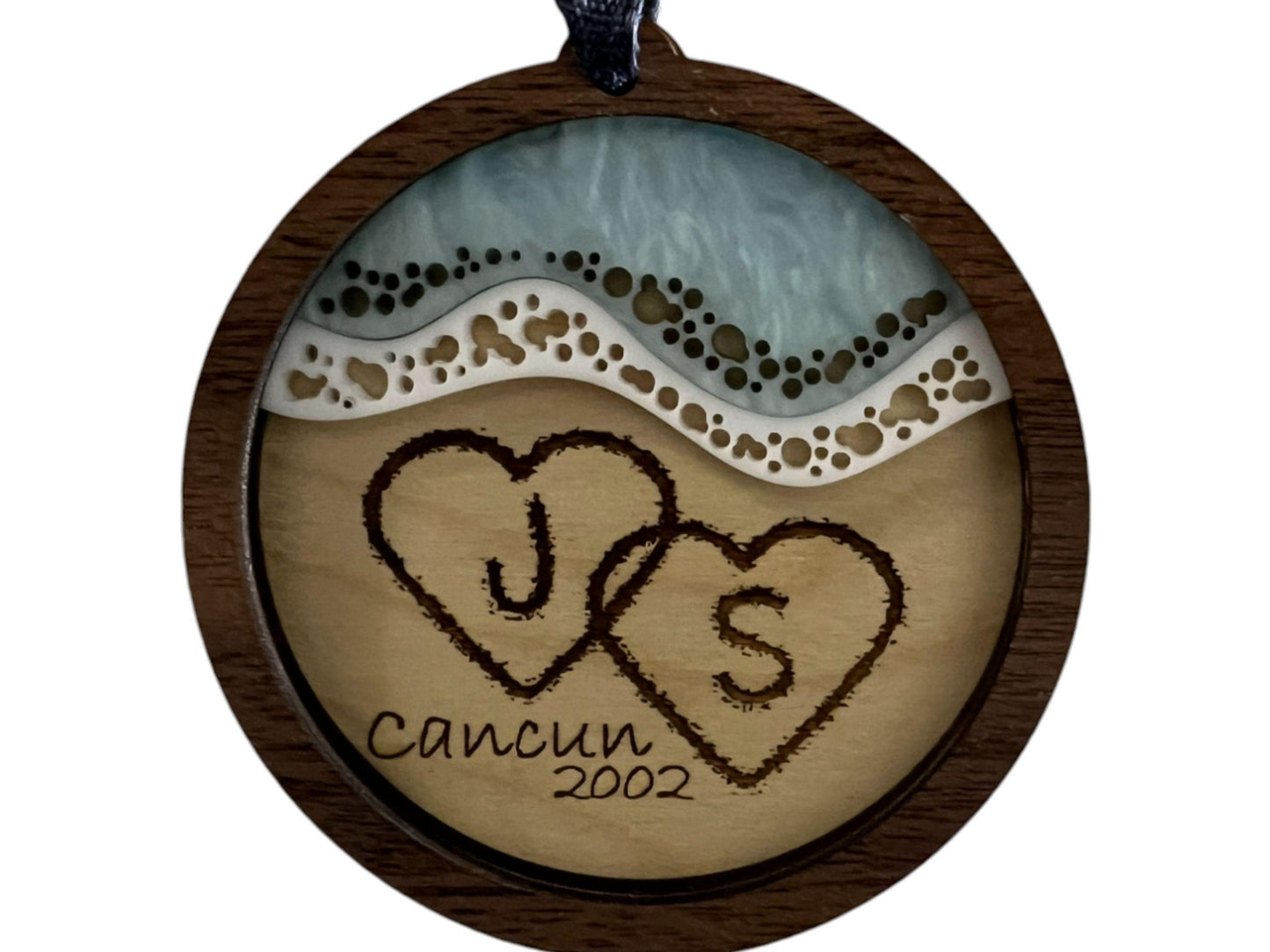 Personalized Handmade Ornament with Initials| Honeymoon, beach vacation, destination wedding| Customization| Gift