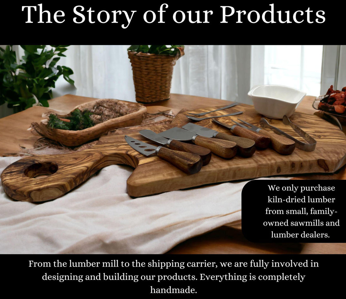 Charcuterie board gift set| wedding or anniversary gift| Natural olive wood with live edge| Food-safe finish| unique gift| Valentines gift