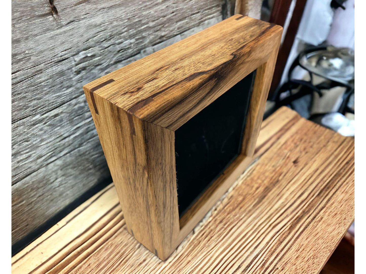 Black Limba floater frame for art in custom sizes| Handmade using solid exotic African hardwood| Unique gift| Made to order| Unique gift