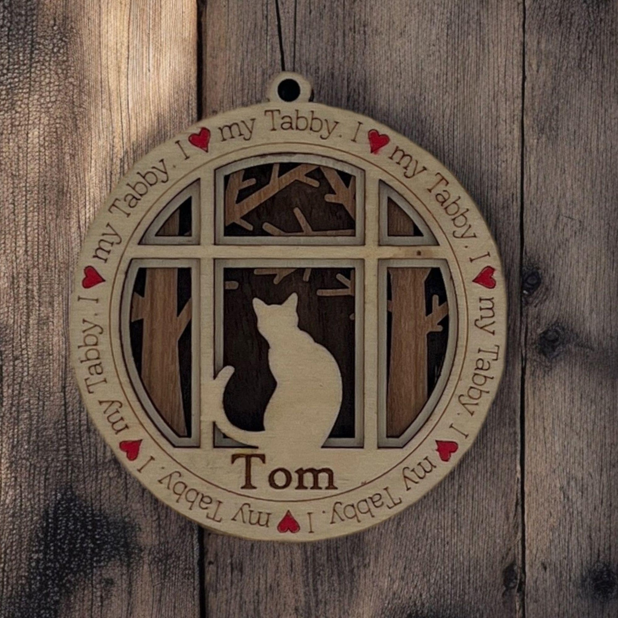 Cat Wood Ornament| Custom Cat Breeds Layered Wood Design| Personalized with Cat's Name| Handmade Gift | Unique Pet Keepsake| Cat lover Gift