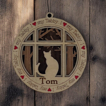 Cat Wood Ornament| Custom Cat Breeds Layered Wood Design| Personalized with Cat's Name| Handmade Gift | Unique Pet Keepsake| Cat lover Gift