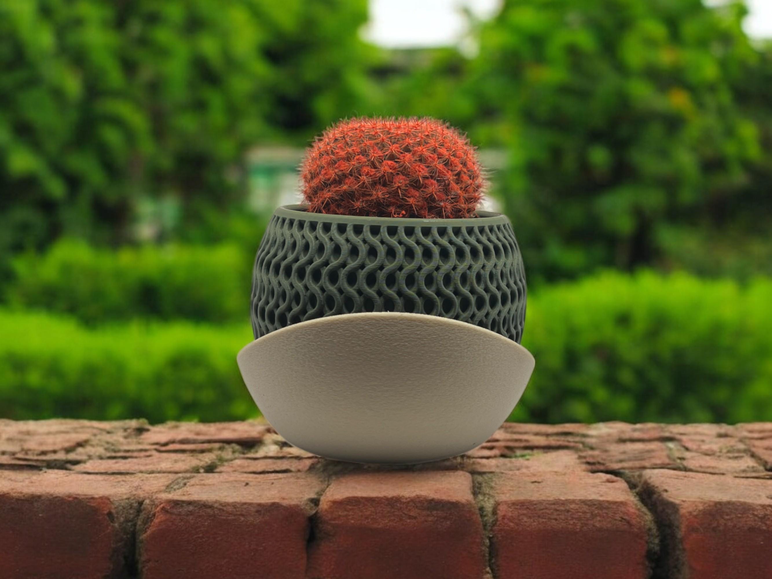 Planter with Drip Plate| Modern Sustainable Design for Succulents, Cacti, and Small Plants| Eco-Friendly Home Decor| gift| housewarming|