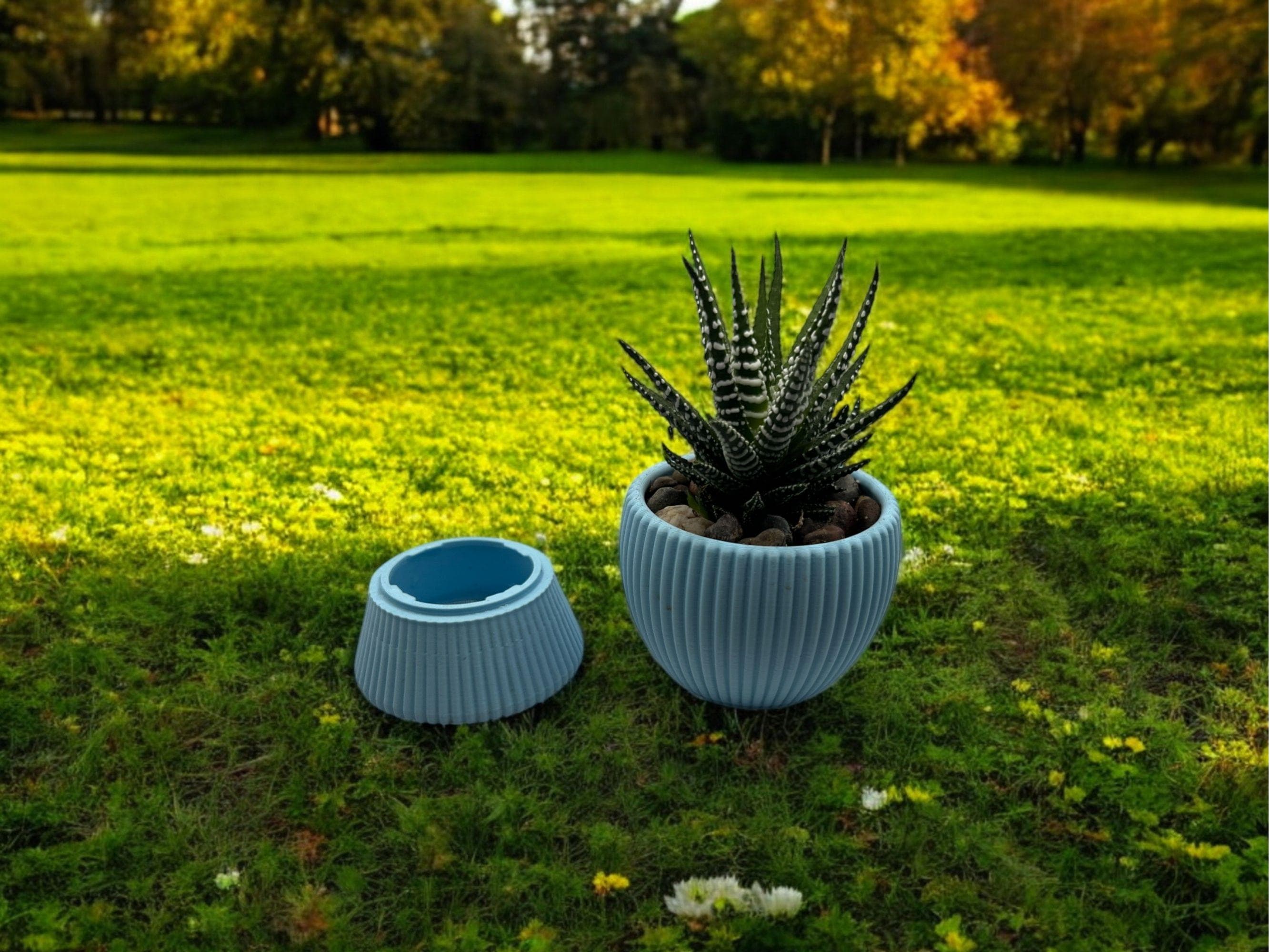 Light Blue Planter with Drip Plate| Modern Sustainable Design for Succulents, Cacti, and Small Plants| Home Decor| gift| housewarming|
