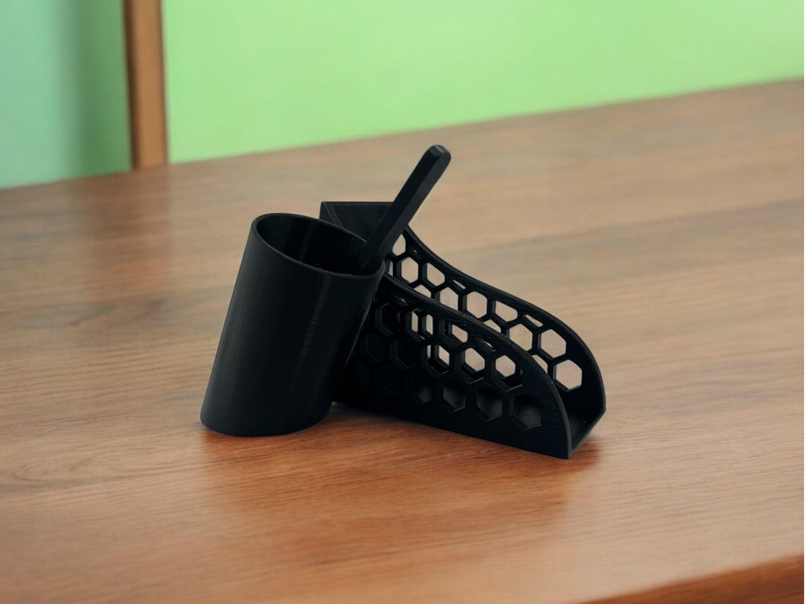 Coffee Filter Holder with Scoop| Holds #4 Drip Cone Filter| Kitchen Coffee Bar Organizer| Modern Coffee Station Accessory| Gift| Homewarming