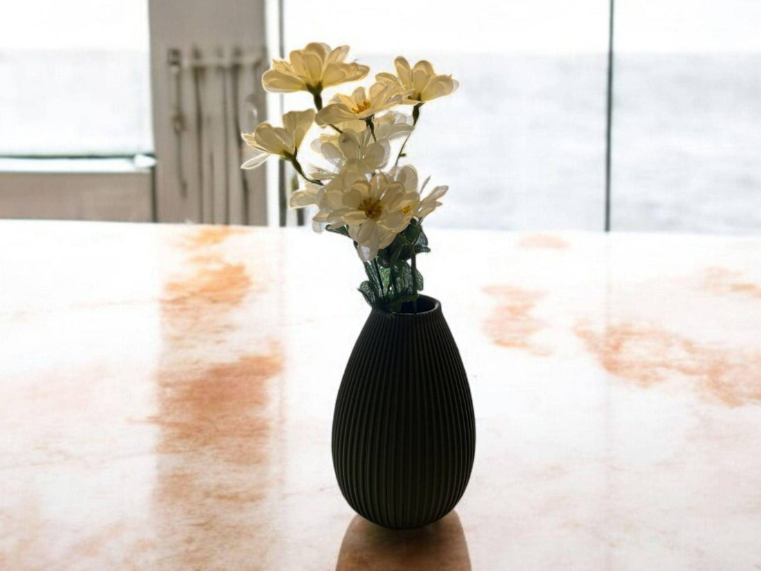 Modern Decorative Olive Green Vase for Artificial Plant| Minimalist Design| 3D Printed| Small and Medium Size| New Home Gift| Mothers Day - Small