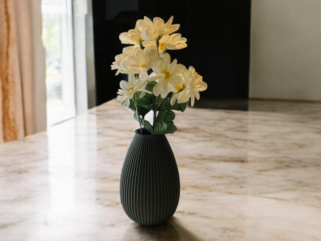 Modern Decorative Olive Green Vase for Artificial Plant| Minimalist Design| 3D Printed| Small and Medium Size| New Home Gift| Mothers Day - Small