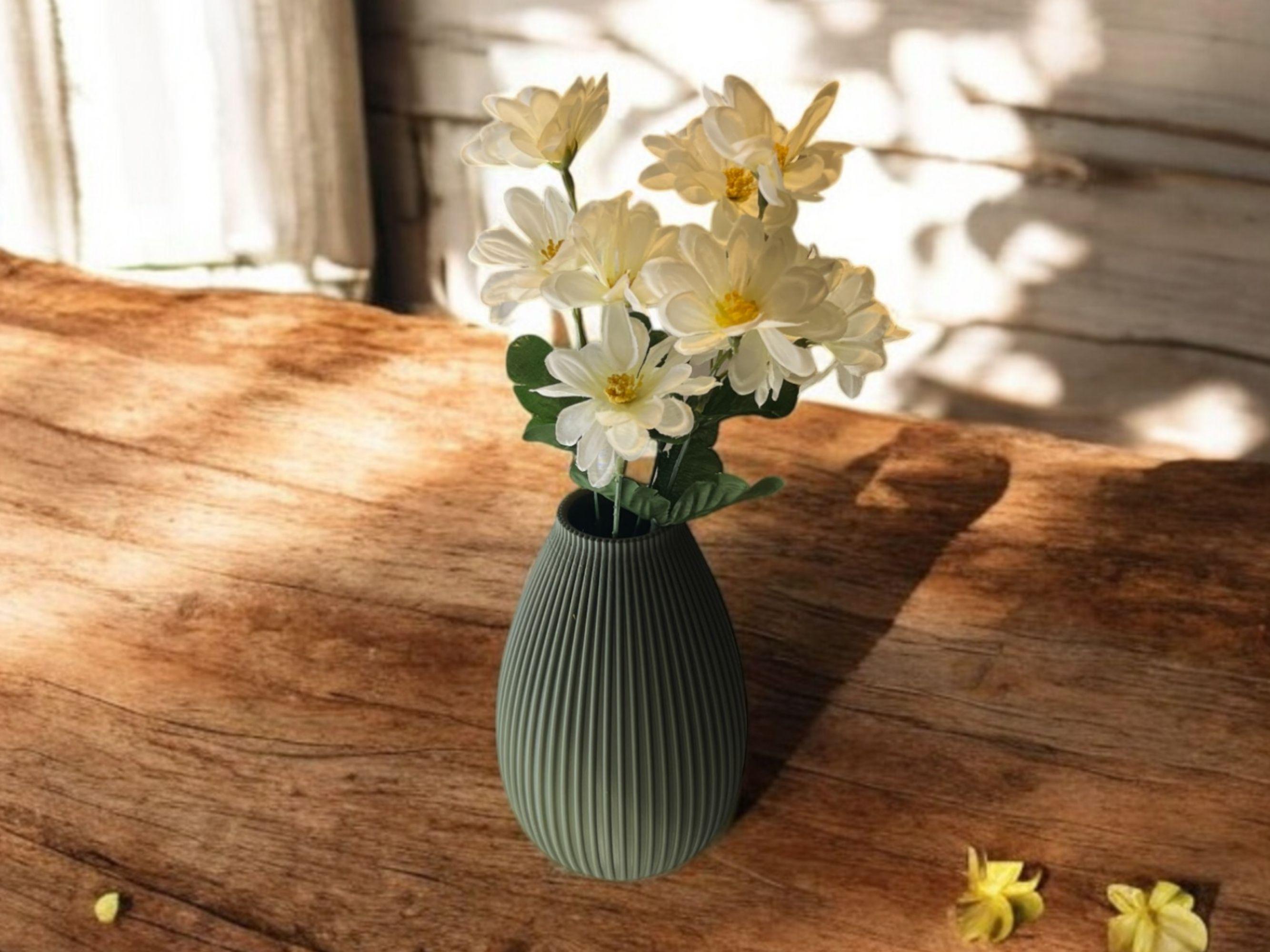 Modern Decorative Olive Green Vase for Artificial Plant| Minimalist Design| 3D Printed| Small and Medium Size| New Home Gift| Mothers Day