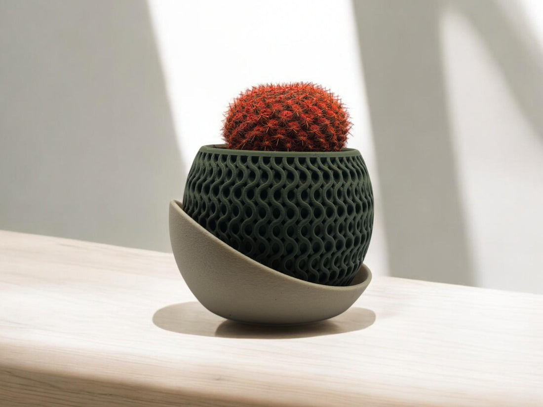Planter with Drip Plate| Modern Sustainable Design for Succulents, Cacti, and Small Plants| Eco-Friendly Home Decor| gift| housewarming| - Light Blue