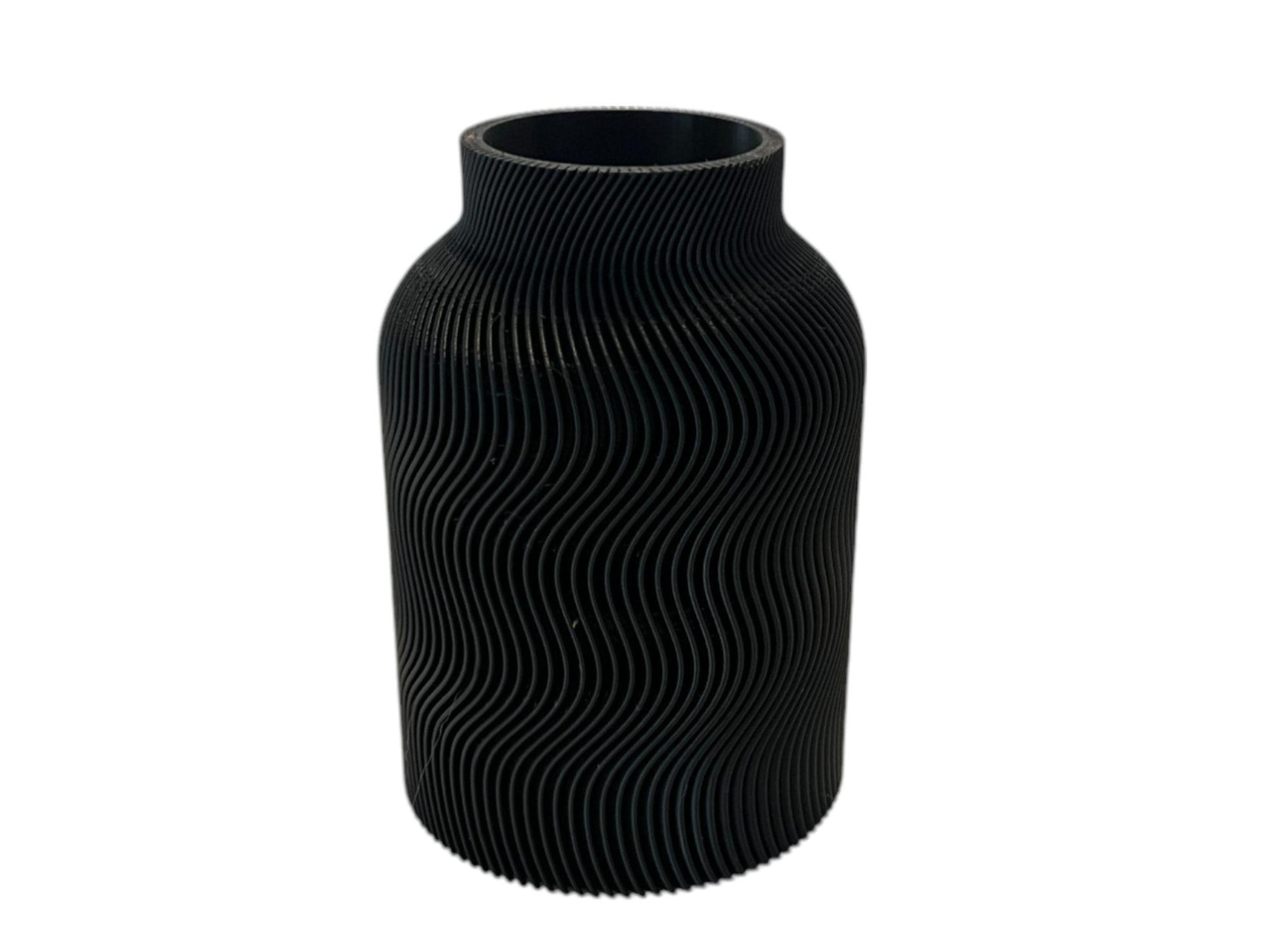 Modern Wavy Black Vase for Artificial Plants| Minimalist Design| 3D Printed| New Home Gift| Mother's Day Gift| Stylish Home Decor| Get Well