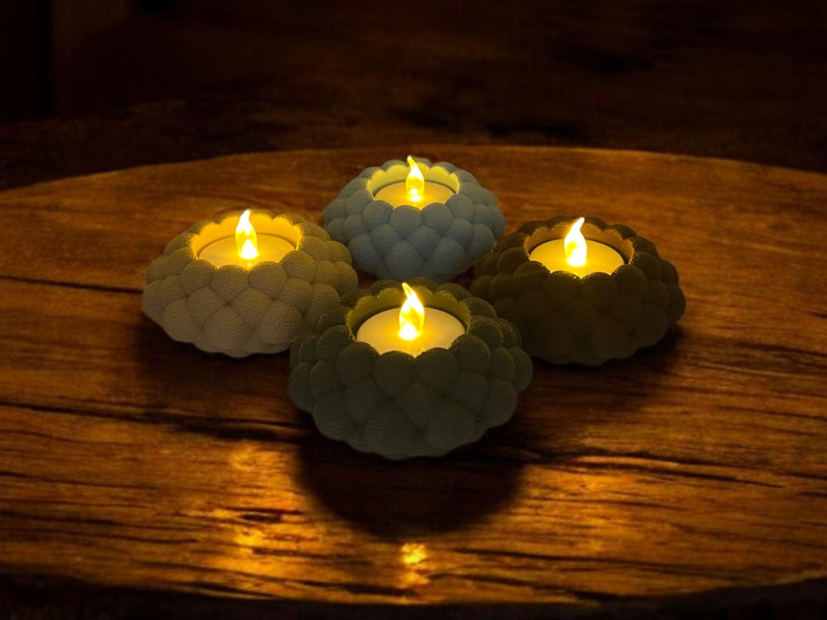 Bubble Textured Tealight Candle Holder| Modern LED Candle Included| Home Decor| Multiple Colors Available| Housewarming Gift| Mother's Day