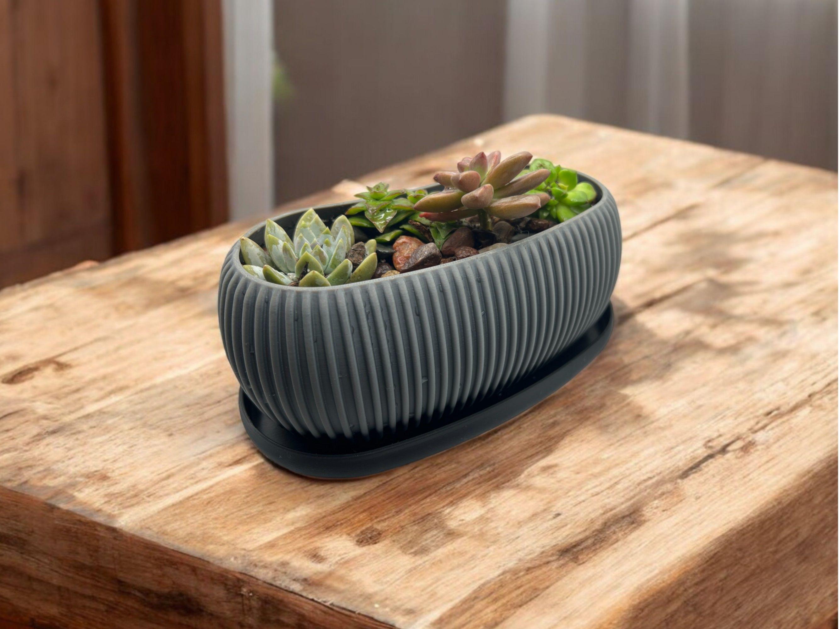 Planter with Drip Plate| Modern Sustainable Design for Succulents, Cacti, and Small Plants| Eco-Friendly Home Decor| gift| housewarming|
