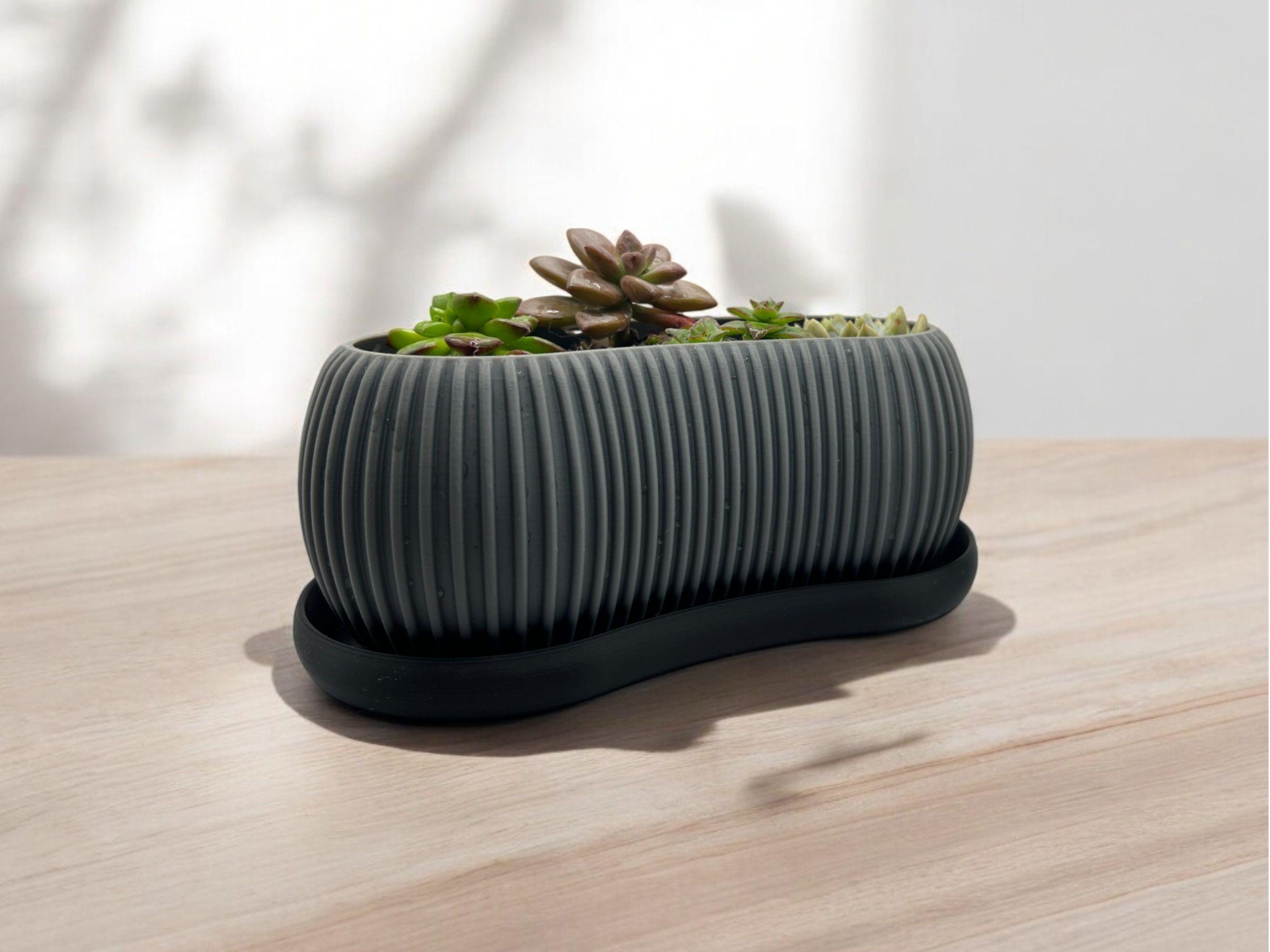 Planter with Drip Plate| Modern Sustainable Design for Succulents, Cacti, and Small Plants| Eco-Friendly Home Decor| gift| housewarming|