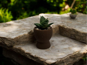 Brown Planter with Drip Plate| Modern Sustainable Design for Succulents, Cacti, and Small Plants| Home Decor| gift| housewarming| - Default Title