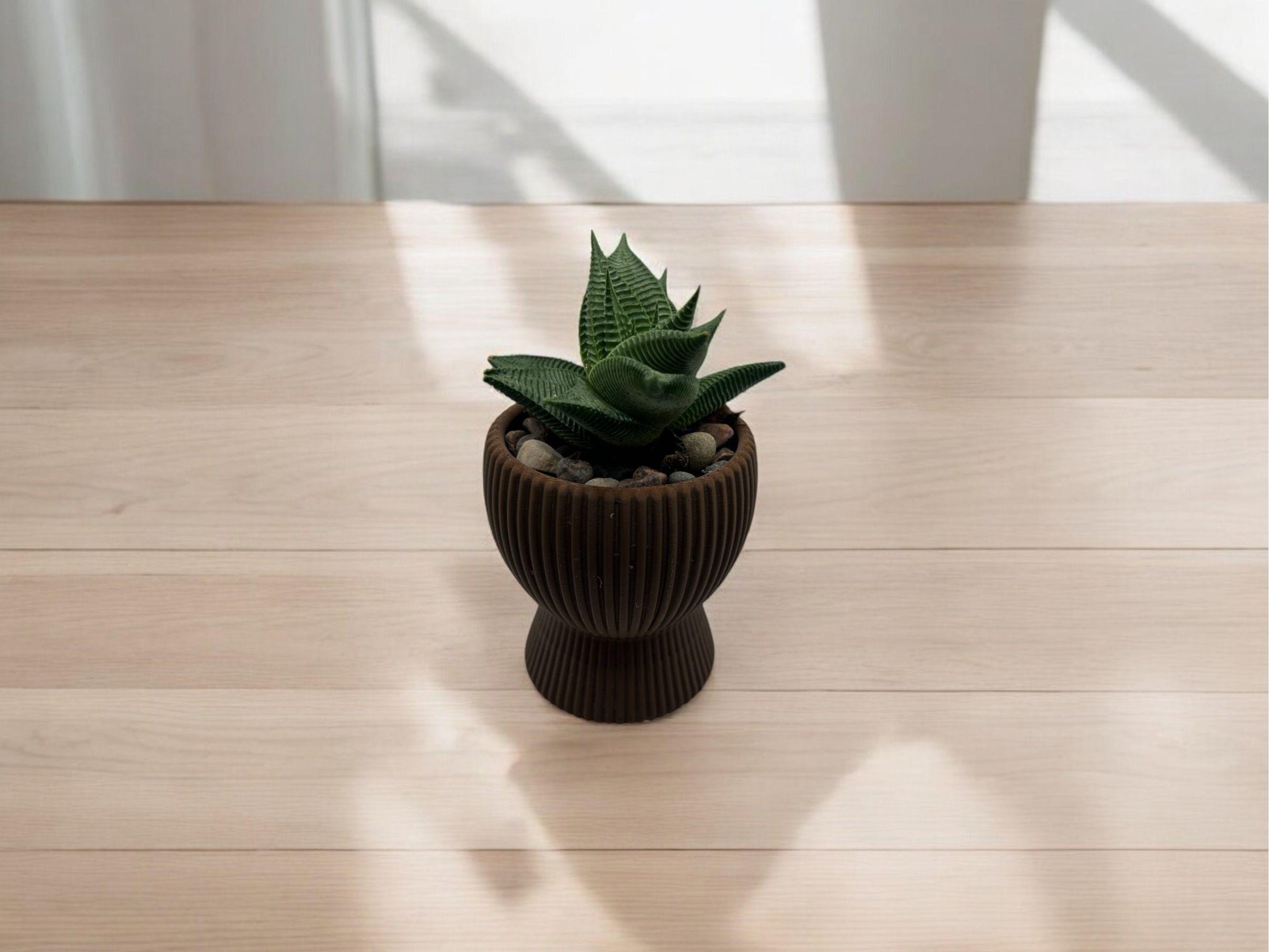 Brown Planter with Drip Plate| Modern Sustainable Design for Succulents, Cacti, and Small Plants| Home Decor| gift| housewarming|