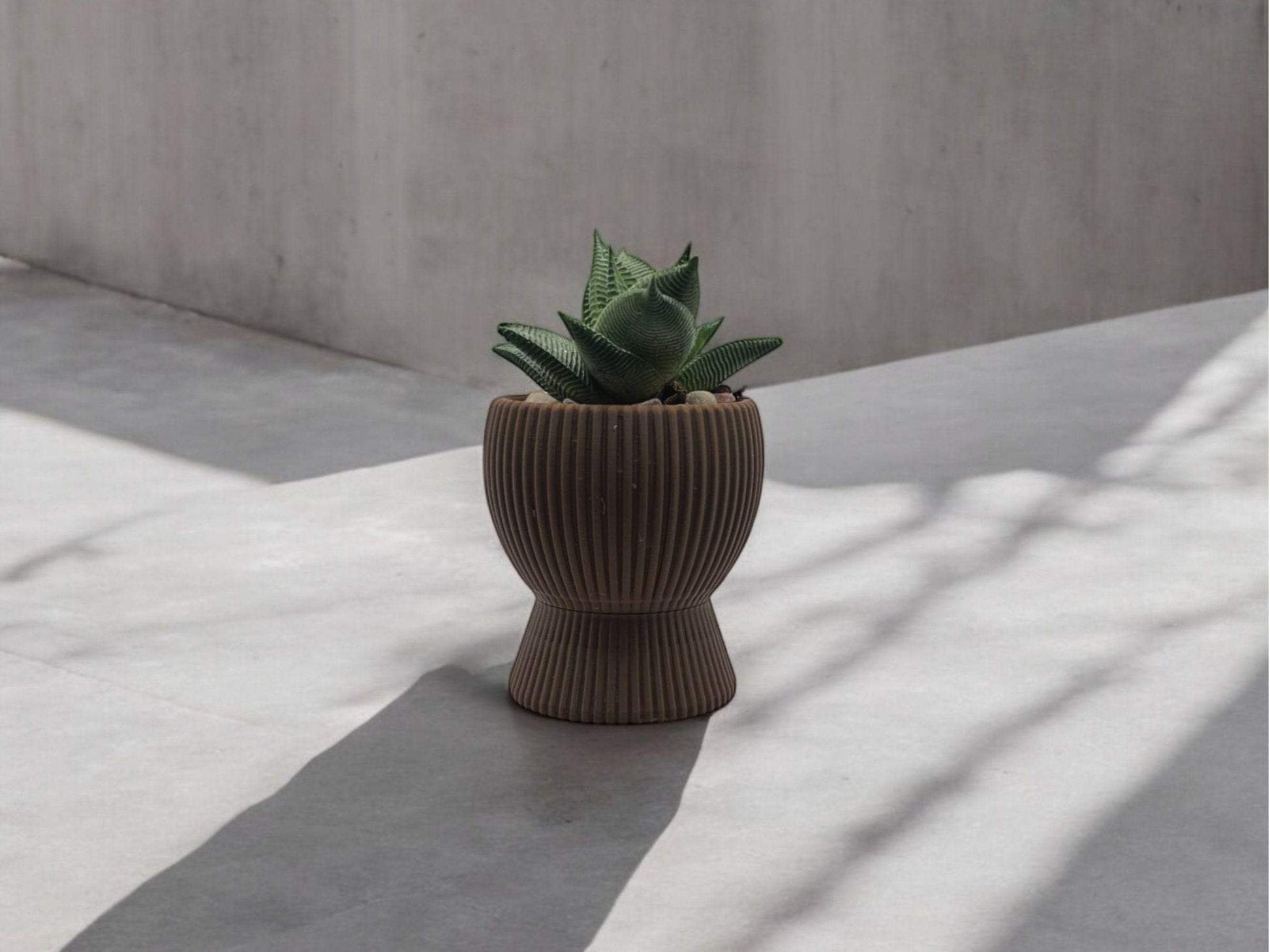 Brown Planter with Drip Plate| Modern Sustainable Design for Succulents, Cacti, and Small Plants| Home Decor| gift| housewarming|