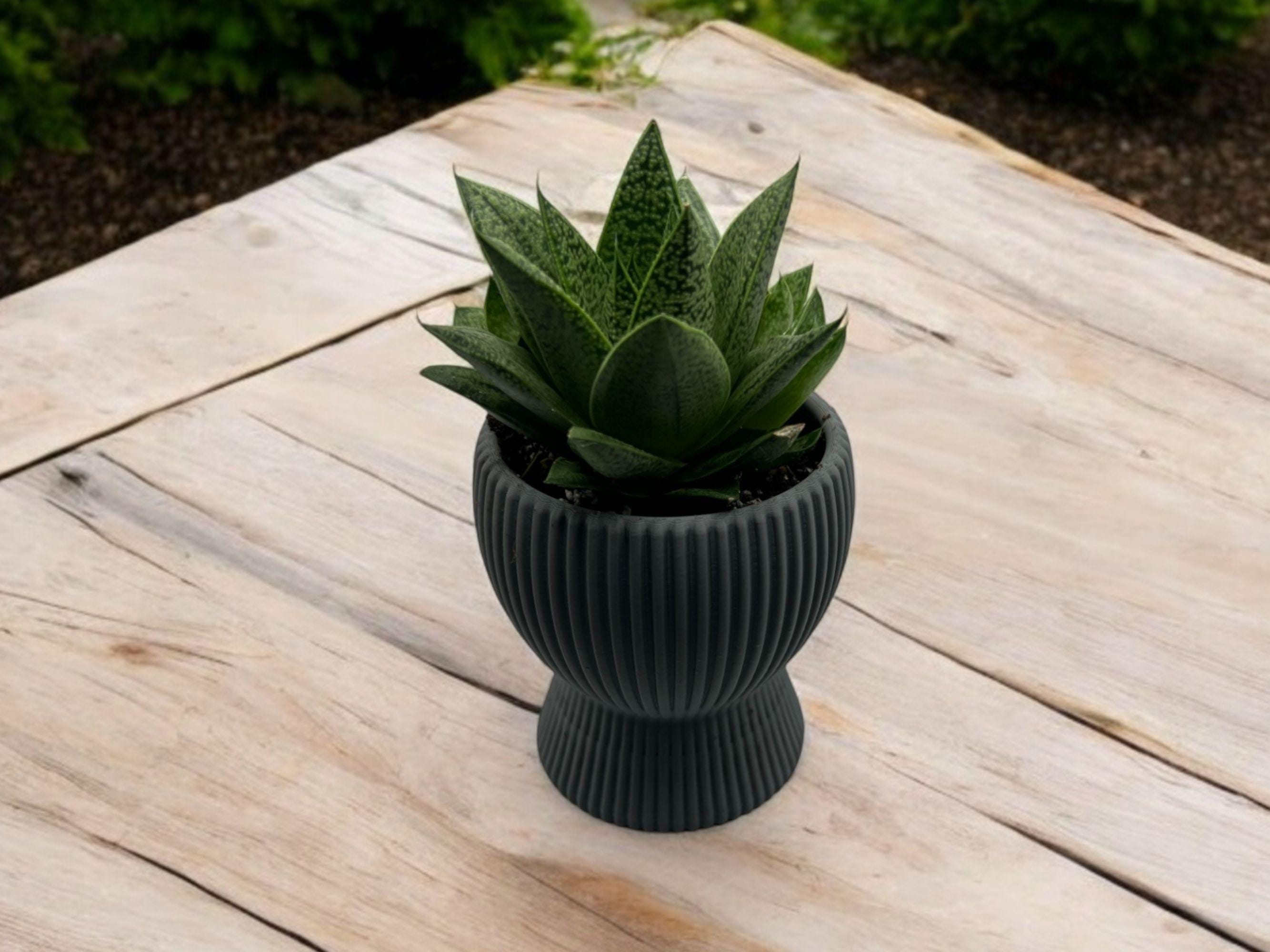 Olive Green Planter with Drip Plate| Modern Sustainable Design for Succulents, Cacti, and Small Plants| Home Decor| gift| housewarming|