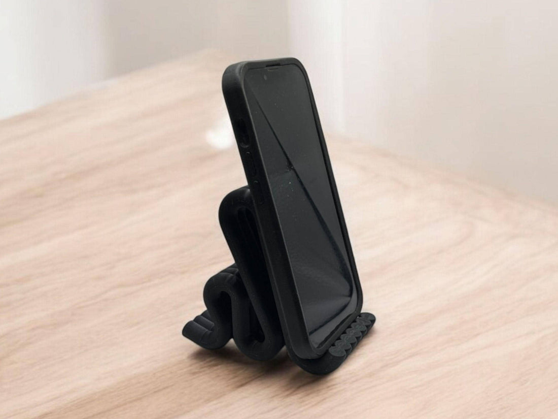 Modern Cell Phone Stand| Minimalist Cell Phone Holder| Desk, Kitchen Stand| Hands-Free Viewing| Great Gift for Coworkers, Office, or home - Olive Green