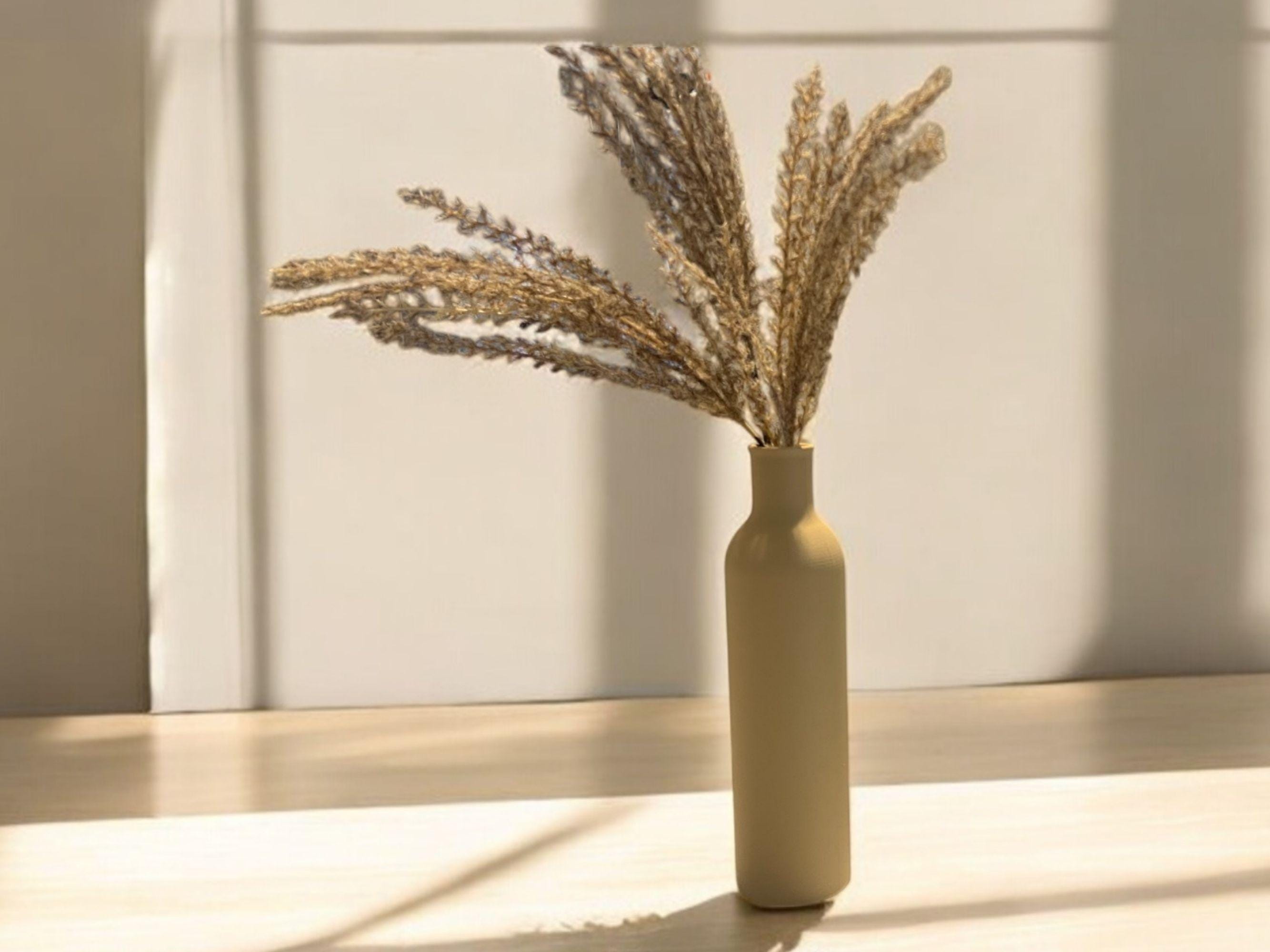 Modern Decorative Vase for Artificial Plants| Minimalist Design| 3D Printed| Multiple Colors Available| Housewarming Gift| Mothers Day Gift - Olive Green