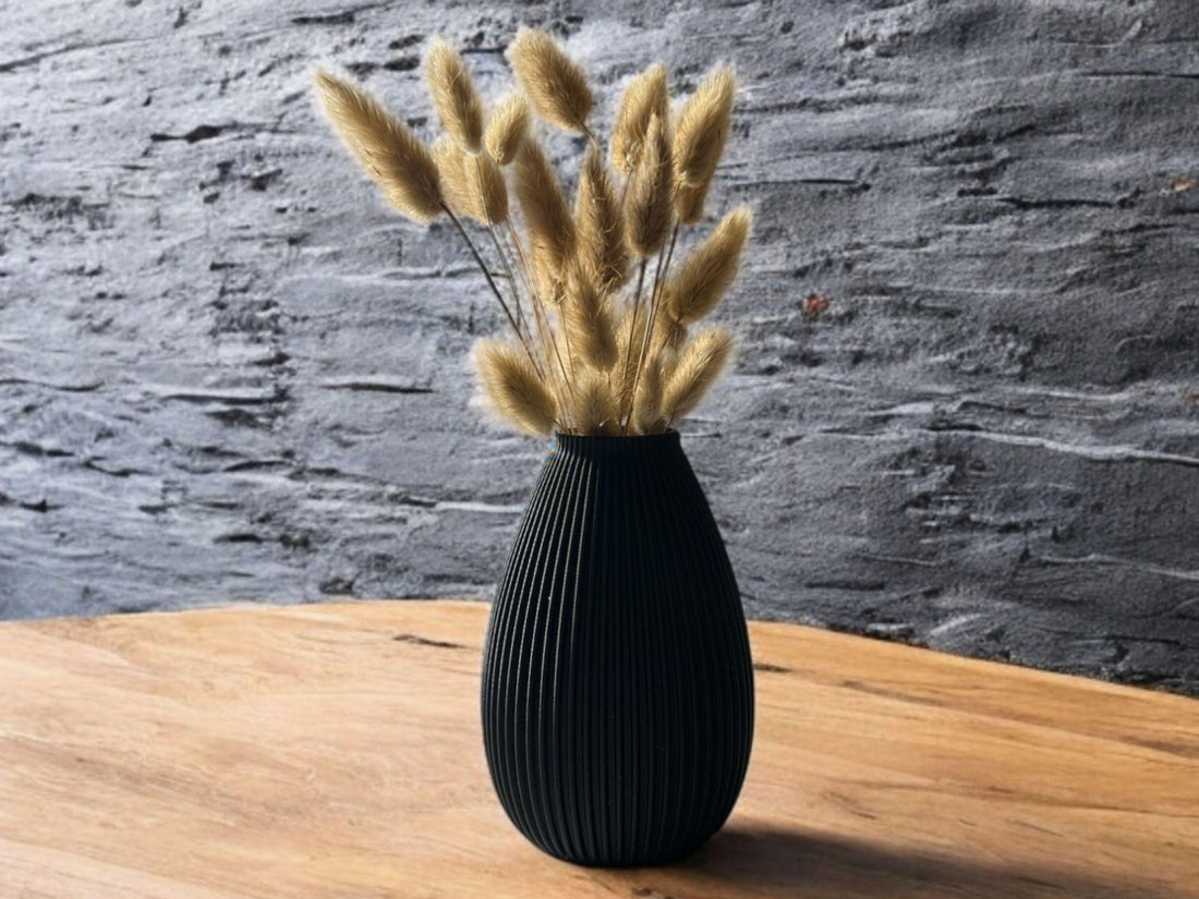 Modern Decorative Black Vase for Artificial Plant| Minimalist Design| 3D Printed| Small and Medium Size| Housewarming Gift| Mothers Day Gift - Small