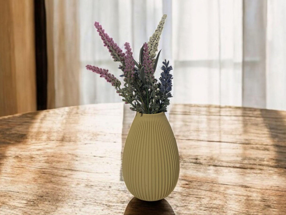 Modern Decorative Beige Vase for Artificial Plant| Minimalist Design| 3D Printed| Small and Medium Size| Housewarming Gift| Mothers Day Gift - Small