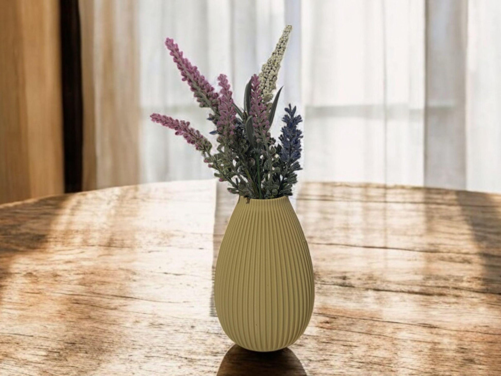 Modern Decorative Beige Vase for Artificial Plant| Minimalist Design| 3D Printed| Small and Medium Size| Housewarming Gift| Mothers Day Gift - Small