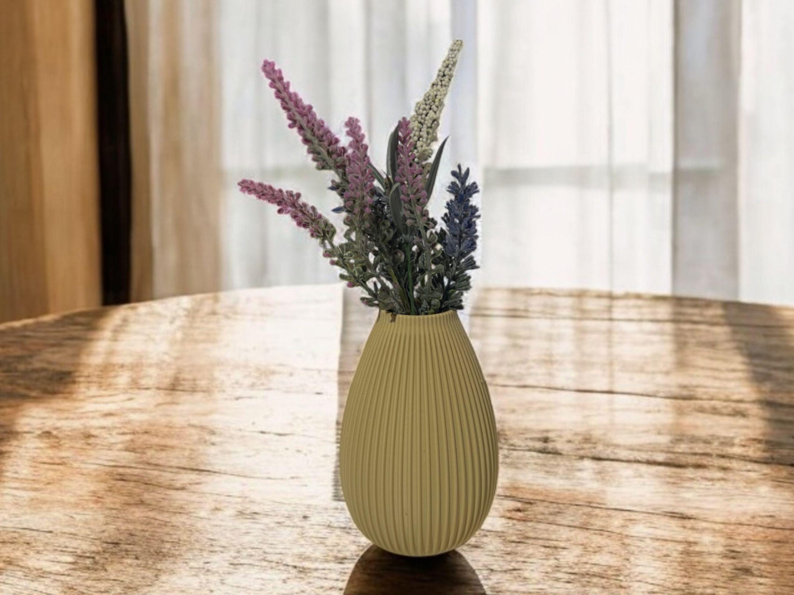 Modern Decorative Beige Vase for Artificial Plant| Minimalist Design| 3D Printed| Small and Medium Size| Housewarming Gift| Mothers Day Gift - Small