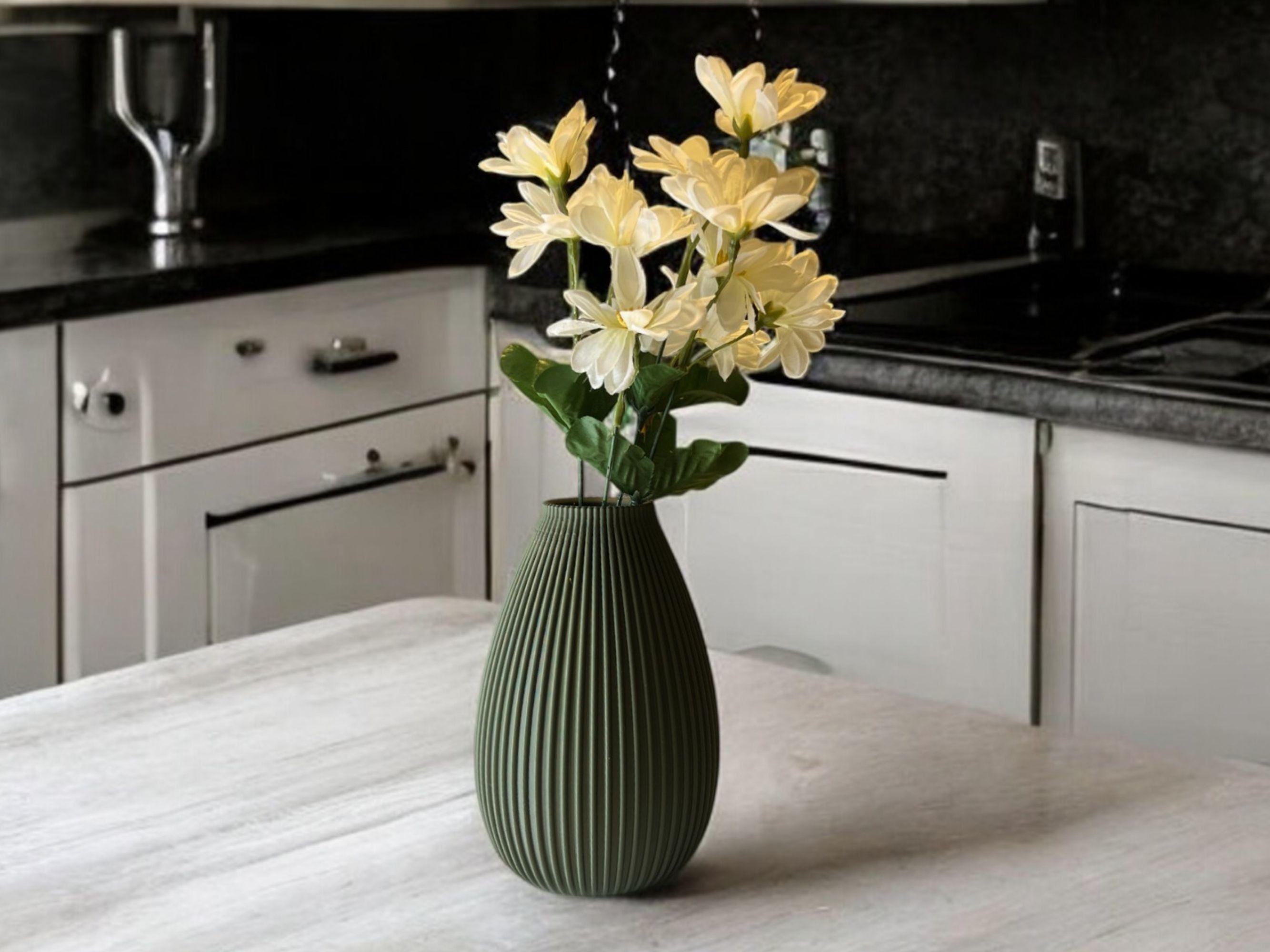 Modern Decorative Olive Green Vase for Artificial Plant| Minimalist Design| 3D Printed| Small and Medium Size| New Home Gift| Mothers Day