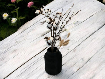 Modern Wavy Black Vase for Artificial Plants| Minimalist Design| 3D Printed| New Home Gift| Mother's Day Gift| Stylish Home Decor| Get Well - Default Title